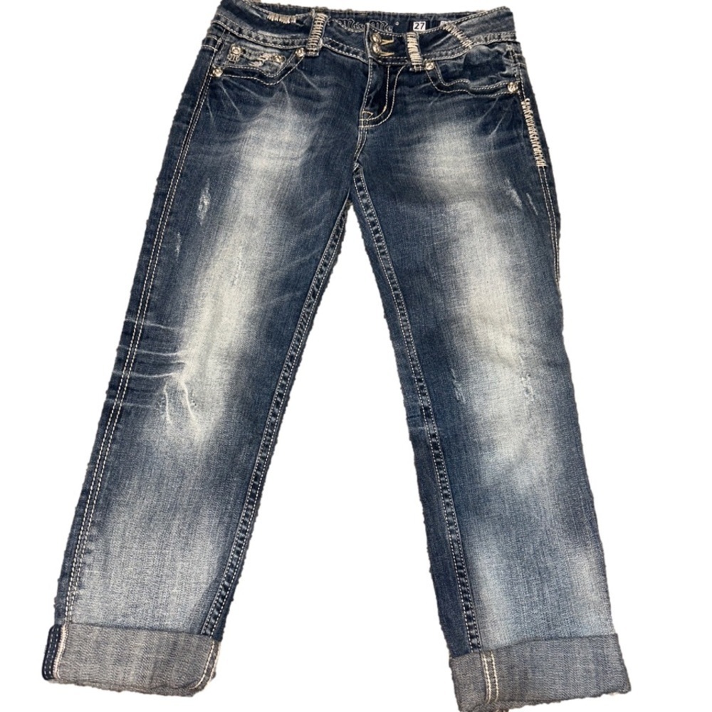 Miss Me Cropped Jeans Size 27 - Picture 1 of 9